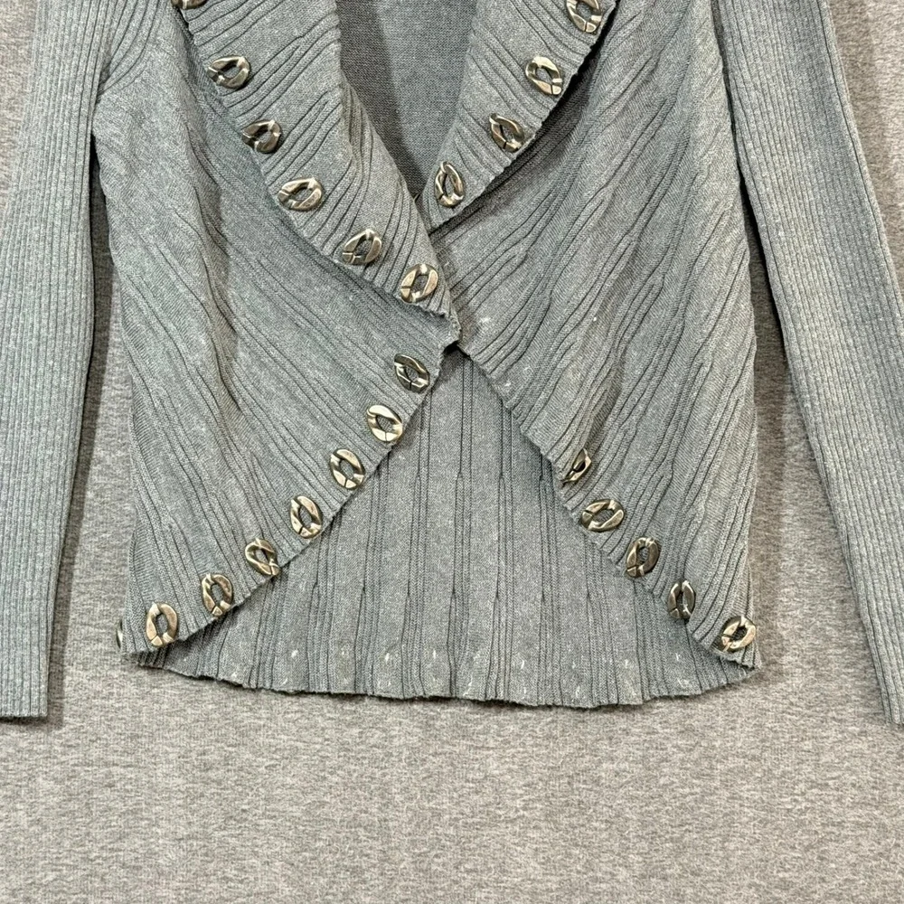 Angelz Apparel Women Cardigan L Grey Hardware Chain Unique Edgy Layer Grunge